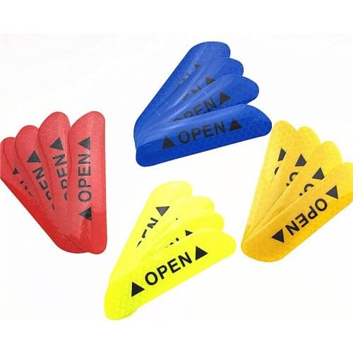 4pcs/set Of Car Door Reflective Tape Warning Sign Luminous Stickers for Skoda Octavia Fabia Rapid Superb Yeti Roomster