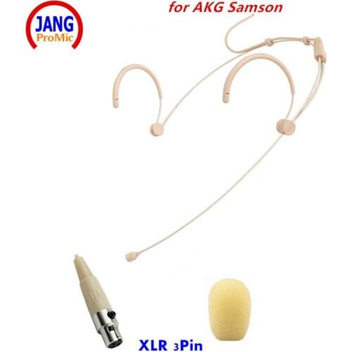 Comfortable Headset Condenser Microphone Host Beige Microfone Show for AKG Samson Wireless Transmitter Mini XLR 3Pin mikrofon