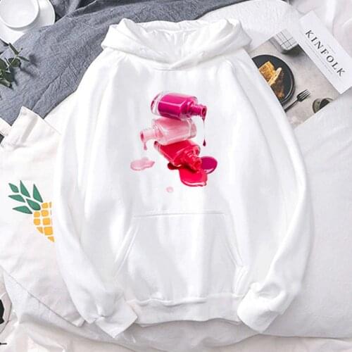 Fun Cosmetics Print Hoodies Women Hooded Sweatshirts Harajuku Hip Hop Hoodies Sweatshirt Streetwear Casual Winter Clothes Autumn