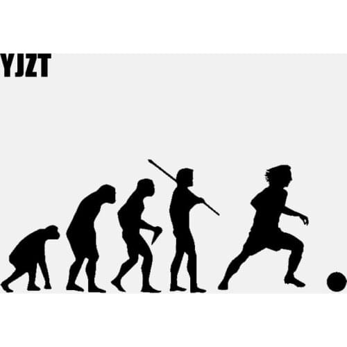 YJZT 13.3CM*5.2CM Cartoon Vinyl Decal Car Stickers Evolution Football Sport Football Black/Silver C3-1736
