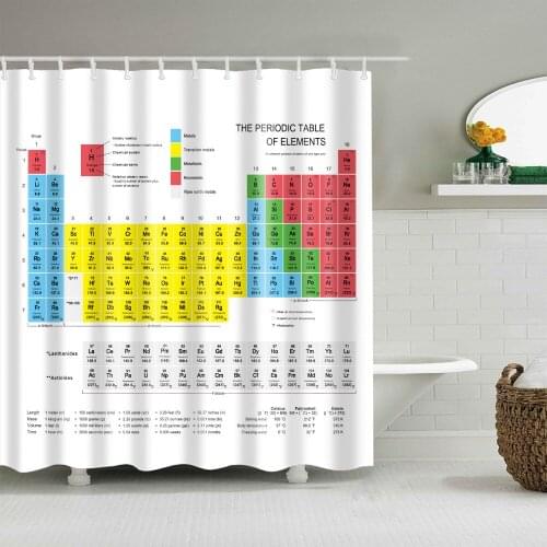 Periodic Table of the pattern shower curtain 3D waterproof design shower learning dual-use shower curtain Bath curtain C0503