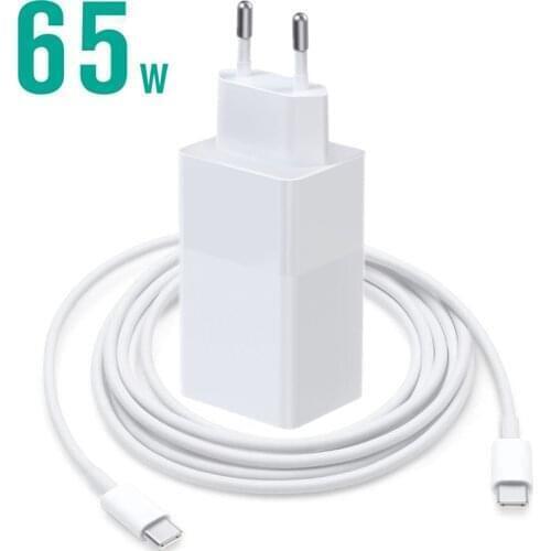 65W PD Fast Charger Type c for Laptop / For huawei iPhone Samsung / iPad Pro /iPad Airi 4 / MacBook Pro Quick Charger With Cable