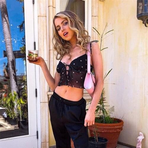 Women corset top Summer Crop Top Sexy Bandage Print Camisole New Casual Beach Vacation Office Lady Street See Through Top 2021