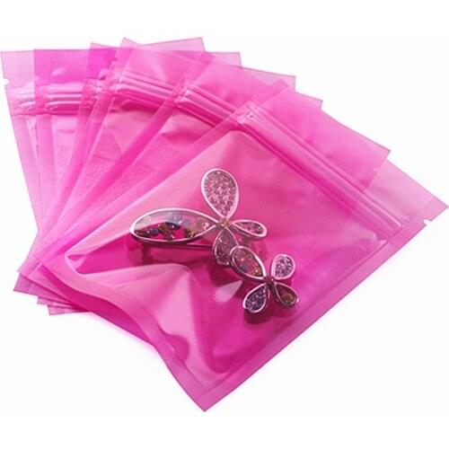 Wholesale 100pcs/lot Yellow/Pink/Blue/Green Plastic Ziplock Packaging Bag Heat Sealed Coffee Beans Powder Sugar Nuts Gift Pouch