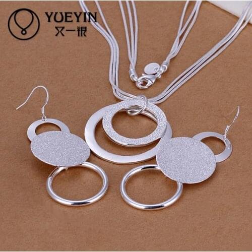 2016 Free Shipping Fashion silver plated Jewerly Set for Women Bridal Party Wedding jewelry sets Wholesale