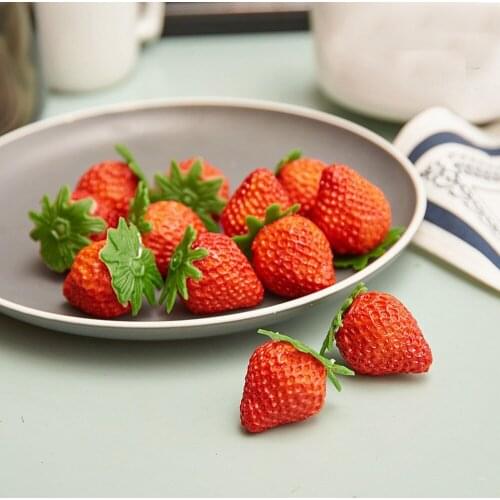 5pcs High imitation artificial Fake Fruit PVC material artifical strawberry fruit&artificial plastic fake simulated strawberry