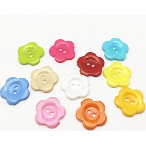 50pcs 25mm Large Mixed Flower Shaped Buttons Sewing Accessory DIY 2 Holes Button Scrapbooking Cardmaking Embellishments