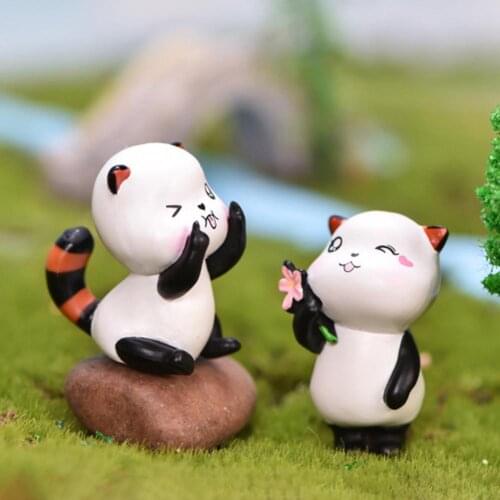 6Pcs Mini Cute Cat Animal Figurine Crafts Ornament Fairy Garden Bonsai DIY Decor