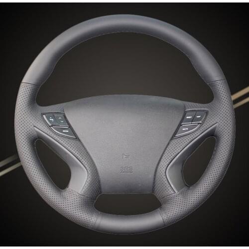 Car Braid On The Steering Wheel Cover for Hyundai Sonata 8 2011 2012 2013 2014 DIY Auto Covers Interior Accessories Car-styling