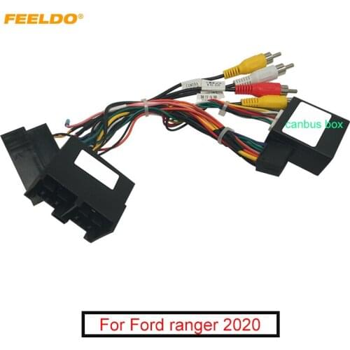 FEELDO Car 16pin Android Stereo Wiring Harness Power Calbe Adapter Plug With Canbus For Ford Ranger 2020 Stereo Adapter