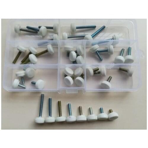 40PCS M4 white plastic head handle tighten screws hand twist bolts screw bolt High Quality