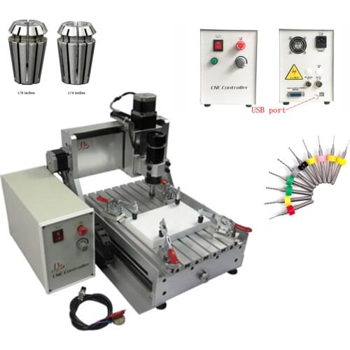 Free shipping to RU Italy Spain cnc 3020z 3axis 500W usb milling machine with mach3 software ball screw for wood