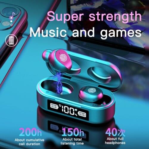 Bluetooth Earphones 5.0 Wireless Earphone F9-6 TWS Sport Earphone Touch Control Headset 9D Noise Reduction IPX5 With 4 Ear Cap