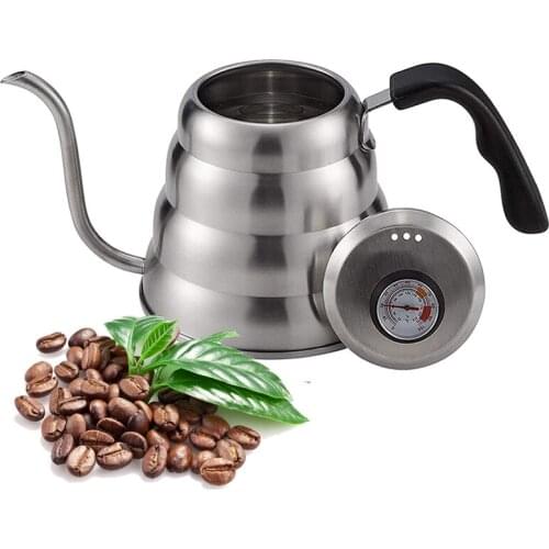 1.2L Tea Coffee Kettle Stainless Steel Pouring Kettle Coffee & Tea Maker with Thermometer Gooseneck Thin Spout for Home Office
