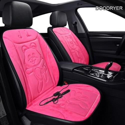 DOODRYER Heated car seat cover for Kia cerato spectra sorento picanto ceed sportage rio K3 K7 K4 K5 Winter Pad Cushions