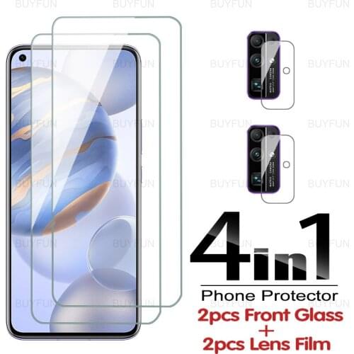 For Huawei Honor 30 4in1 Tempered Glass Case For honor 30 20 10 9 honer 30i 30s honar20 lite pro xonor 10x 9x lite 9a Lens Film