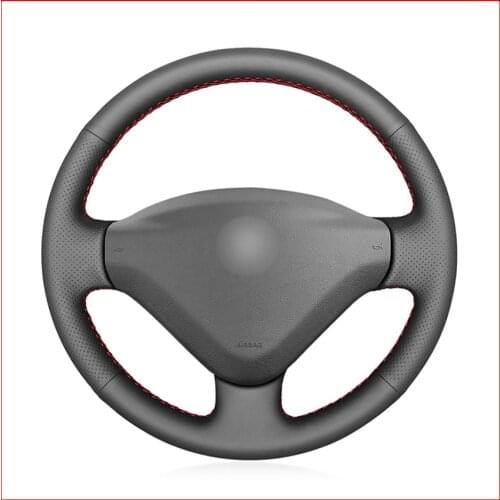 Black PU Leather DIY Car Steering Wheel Cover for Peugeot 207 2006-2014 Expert 2008-2016 Partner 2009-2018 Fiat Scudo 2010-2016