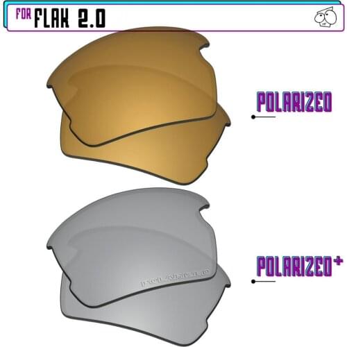 EZReplace Polarized Replacement Lenses for - Oakley Flak 2.0 Sunglasses - Sir P Plus-GunmetalP