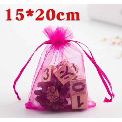 Hot Sale 15x20cm 22 Color to Choose Bracelet Jewelry Packaging Drawable Organza Bags,Gift Bags & Pouches,Jewelry Packing Bags