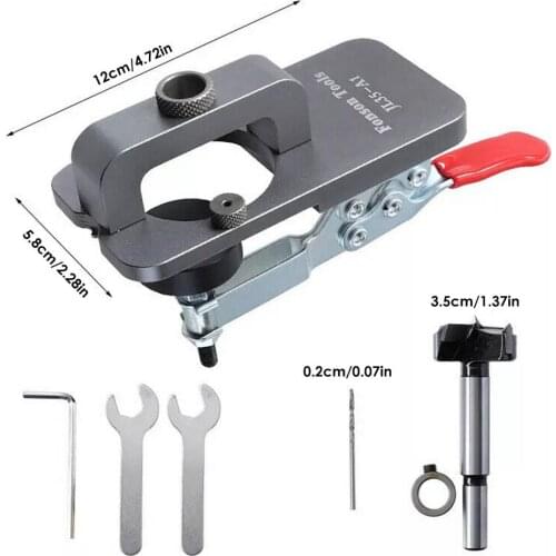 Tool Cutting Metal Iron Hand Concealed Hinge Jig Drilling Guide Locator Jig Set For Furniture Lock The Limit Ring Carpentry Tool