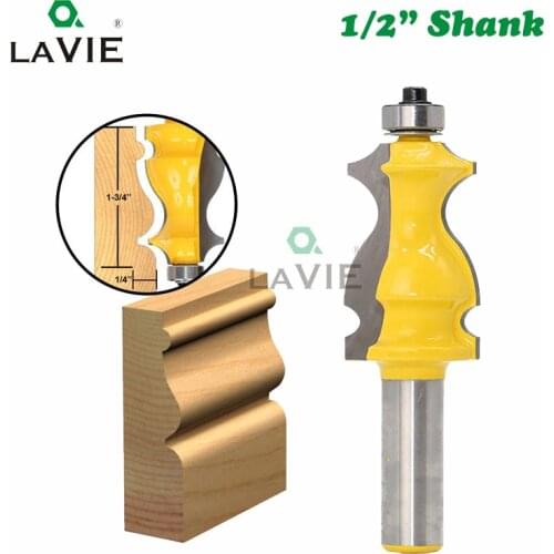 LAVIE 1pc 12MM 1/2" Shank Architectural Molding Router Bit Line Fish Type Woodworking Tenon Milling Cutter Wood Machine MC03088