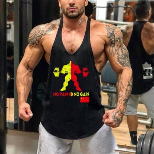 2021 Summer Gyms Brand Singlet Canotte Bodybuilding Stringer Tank Top Men Fitness shirt Muscle Guys Sleeveless Vest