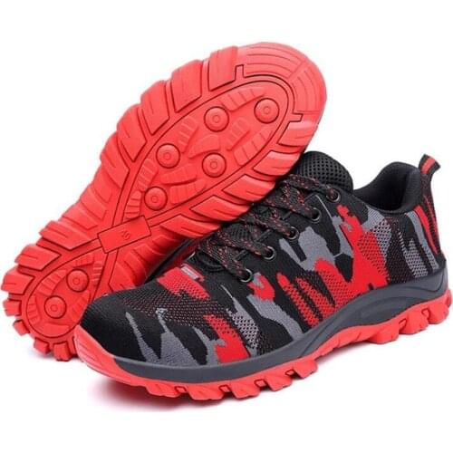 2021 New Breathable Men Women Safety Shoes Steel Toe Non-Slip Work Boots Indestructible Shoes Puncture-Proof Work Sneakers Men
