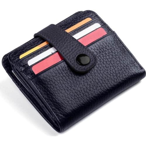 Mens Black Real Genuine Leather Wallet with Snap Fastener Made in Turkey Father Day Gifts Man Leather Card Holder