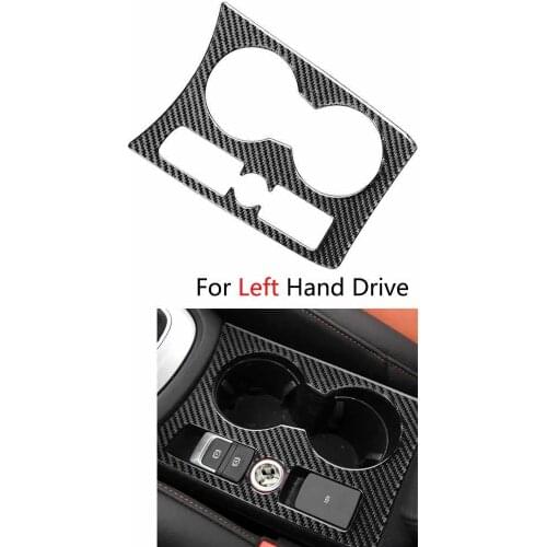 Carbon Fiber Center Water Cup Holder Frame Cover Trim Sticker For Audi Q3 13-18