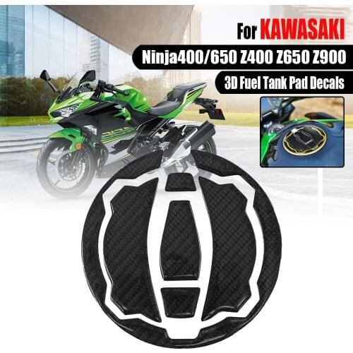 Gas Cap Stickers For KAWASAKI Ninja400 Ninja650 Z400 Z650 Z900 Z 400 650 900 Motorcycle Fuel Tank Pad Decals Carbon Fiber Cover