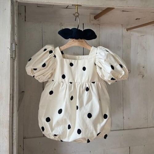 2021 Summer New Baby Clothing Set Toddder Girls Jumpsuits Polka Dot One Piece