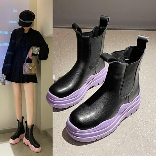 New stylish atmosphere womens boots all-match color matching fashion shoes wear-resistant non-slip womens boots