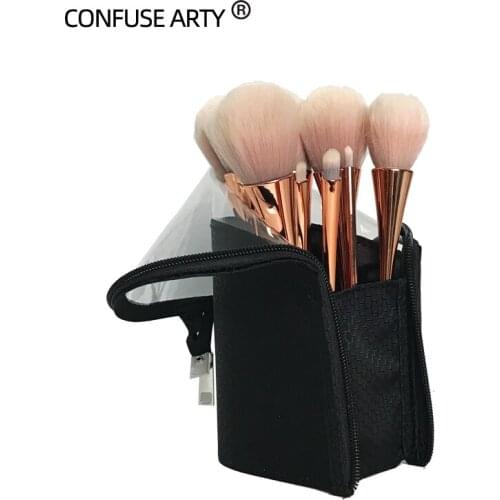 Half Transparent Travel Pouch Makeup Bag Make Up Holder Pencil Case Zipper Closure Cosmetic Waterproof bags