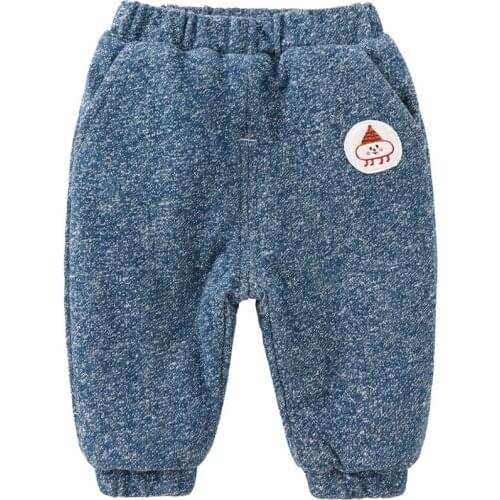 Pureborn Baby Boy Girl Pants Quilted Cotton Lined Thick Winter Warm Sports Pants Cartoon Snowman Christmas Children Trousers