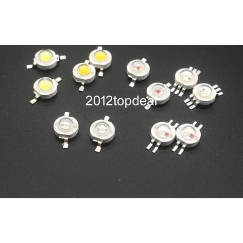 50pcs LED Diodes Light Chip 1W / 3W Neutral Cool Warm White Red 660nm Blue 445nm Green Yellow IR UV Full Spectrum Grow Light