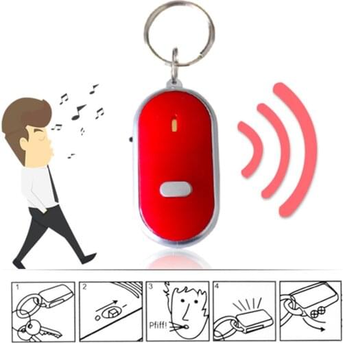 LED Light Alarm Locator Anti-lost Torch Remote Sound Control Lost Key Fob Keychain Whistle Finder Old Age Anti-lost Alarm