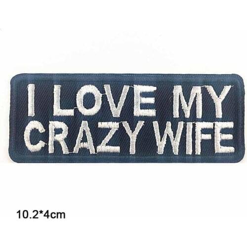Words Wife Iron On Patch Embroidered Clothes Patch For Clothing Clothes Stickers Garment Apparel Accessories