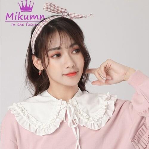 Japanese Sweet Ruffles Peter Pan Collar Lacing False Fake Collar For Women Cute Detachable Fake Collar Clothing Accessories