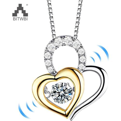 2018 New Arriavl 100% 925 Sterling Silver Pendant Love Heart AAA Zircon Necklace Jewelry For Women Men Trendy Wedding Gift