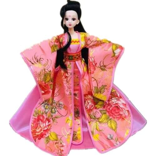 1/6 Cosplay Pink Ancient Beauty Costume Wedding Dress For Barbie Doll Clothes Traditional Chinese Party Gown 1:6 Dolls Accessory