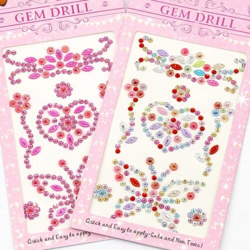 1 Sheets Love Heart Butterfly Rhinestone Sticker Cartoon Decorative Scrapbooking Resin Acrylic Phone DIY Bullet Journal Supplies