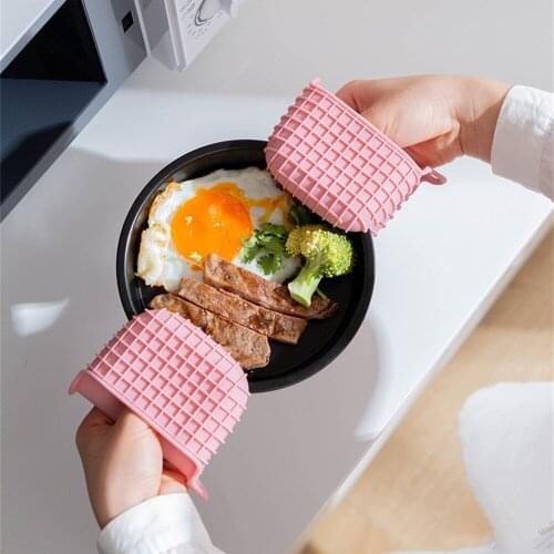 1PCS Silicone Hand Clip Anti-scalding Oven Gloves Mitts Potholder Kitchen BBQ Gloves Tray Pot Dish Bowl Holder Oven Gloves