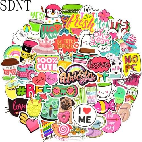 100 PCS Pink Cartoon Stickers Vsco Cute Graffiti Girl Style Anime Sticker to DIY Laptop Skateboard Guitar Suitcase Cosmetic Case