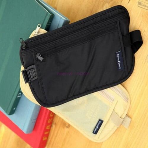 100pcs Cloth Travel Pouch Hidden Wallet Passport Money Waist Belt Bag Slim Secret Security Useful Travel Bag