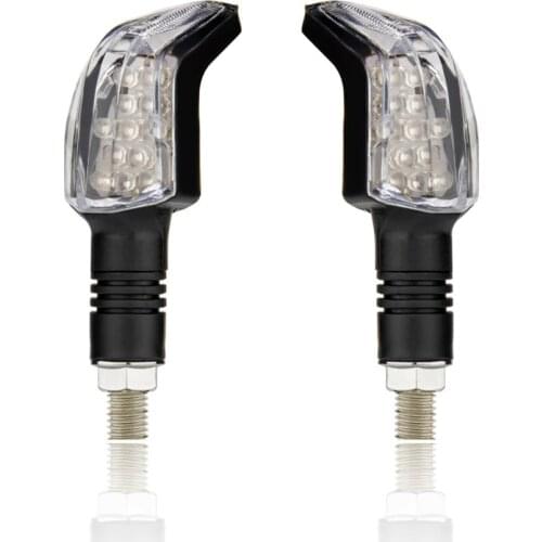 2pcs 12V Universal Motorcycle Banana Angled 13 LED Turn Signals Light Turn Signal Indicator Lights Motorcycle Flashing Light