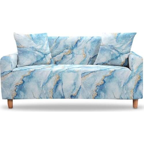 3D Digital Marble Sofa Cover For Living Room Watercolor Slipcovers Elastic Armchair 3 Seaters Stretch Couch Sofa Bezug Cover