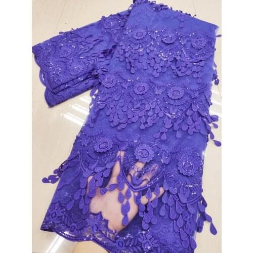 5Yards Suquined French Lace Fabric 2021 High Quality Nigerian Lace Fabric African Tulle Lace Fabric For Party
