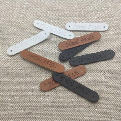 7 Options 10X50Mm Hand Made Leather Labels for Backpack Logo Label for Clothing Gift Handmade Tags with Two Hole for Clothes