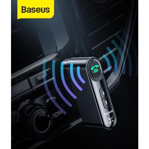 Baseus Car Aux Bluetooth 5.0 Adapter Wireless 3.5mm Audio Receiver for Auto Bluetooth Handsfree Car Kit Speaker Headphone