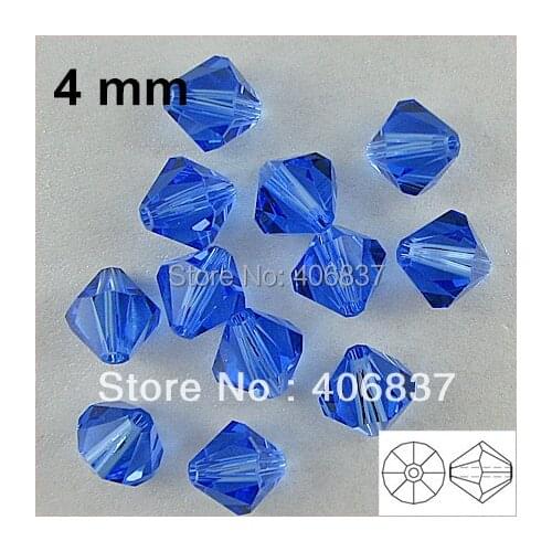 Free Shipping! 720pcs/Lot, Chinese Top Quality 4mm Sapphire Crystal Bicone Beads